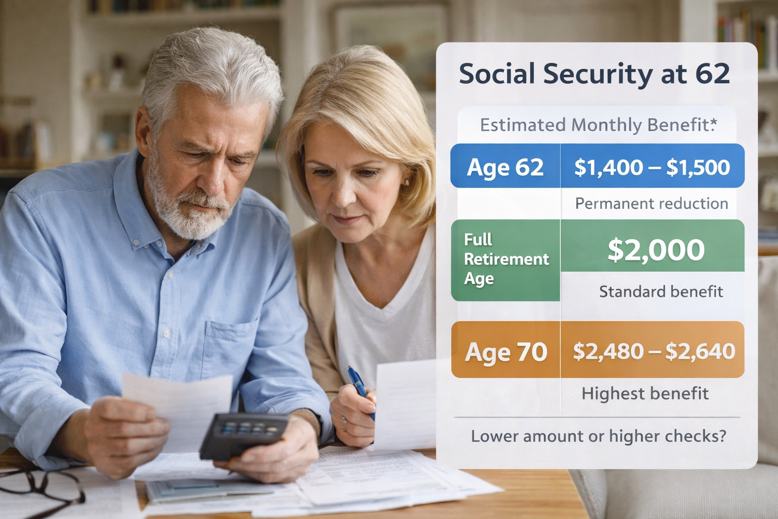 social security at 62 benefit estimate